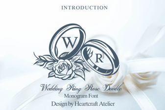 Wedding Ring Rose Doodle Font Design Ideas